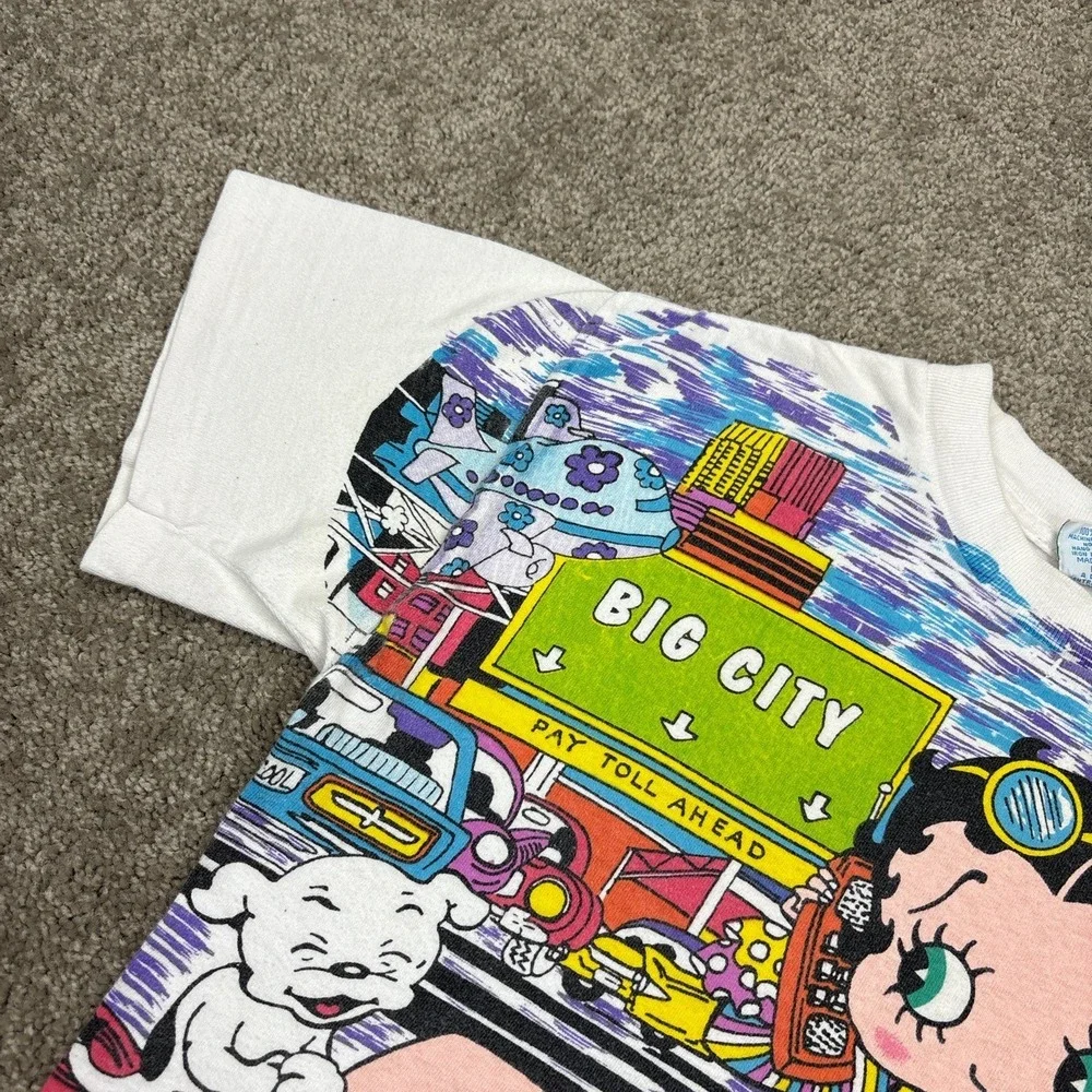 Vintage 1993 Betty Boop Big City Freeze AOP T Shirt Youth One Size Fits All